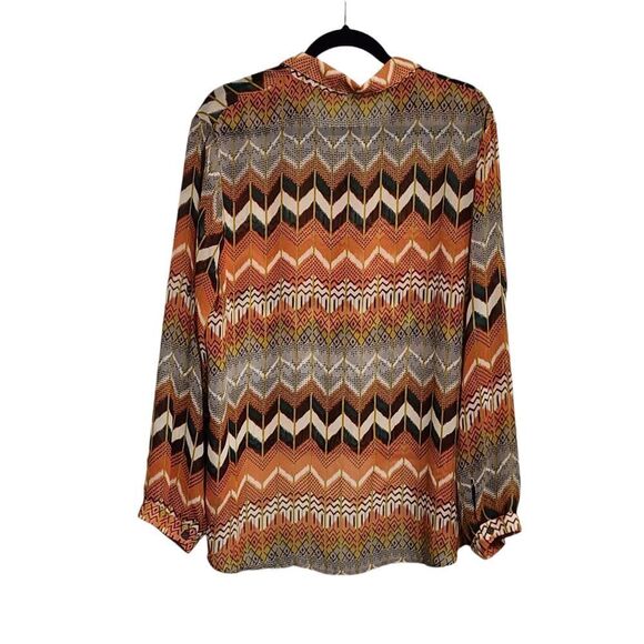 7 Colors multicolor chevron striped sheer button up 3X - Picture 2 of 5